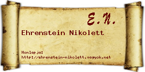 Ehrenstein Nikolett névjegykártya